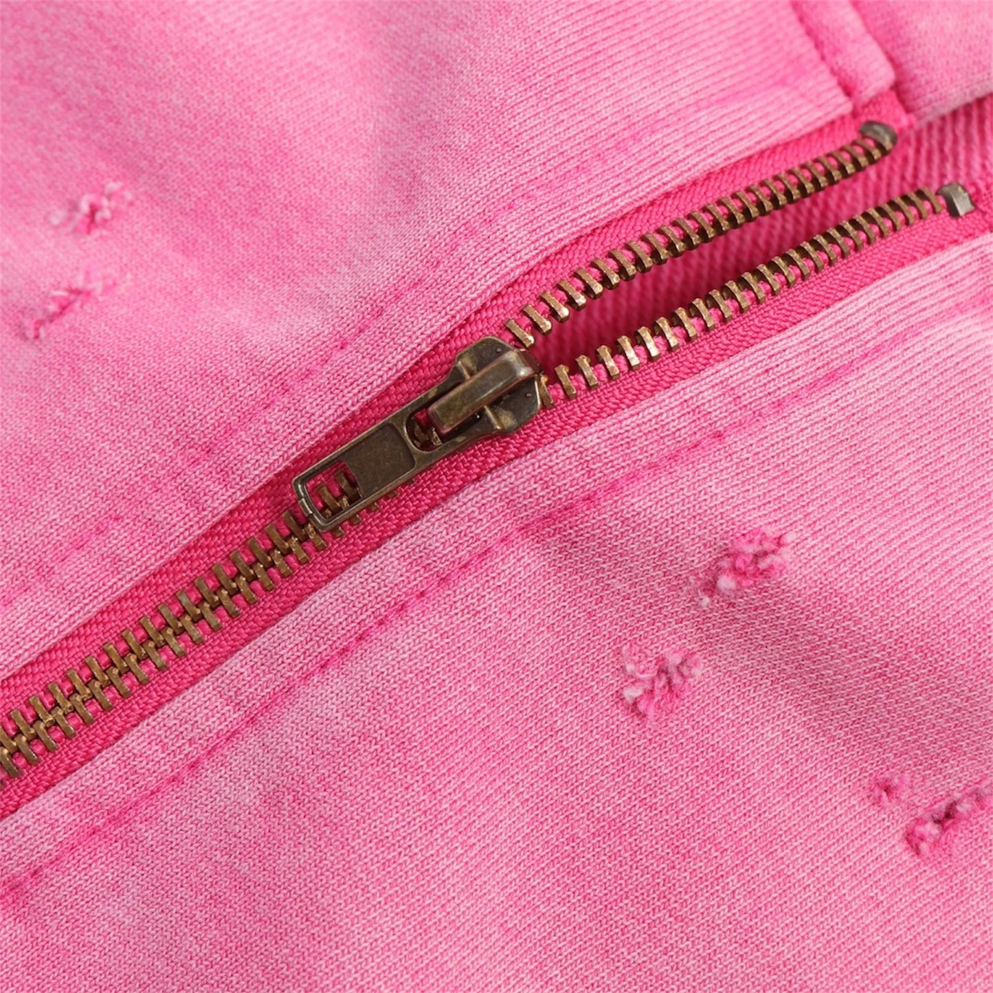 Thrashed Quarter Zip Hoodie - Pink