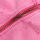 Thrashed Quarter Zip Hoodie - Pink