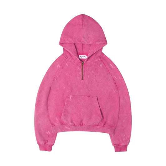 Sunfaded Quarter Zip Hoodie - PNK