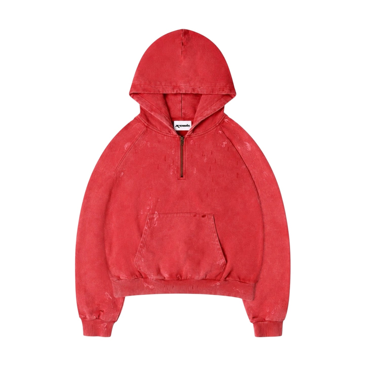 Sunfaded Quarter Zip Hoodie - RED (PRE-ORDER)
