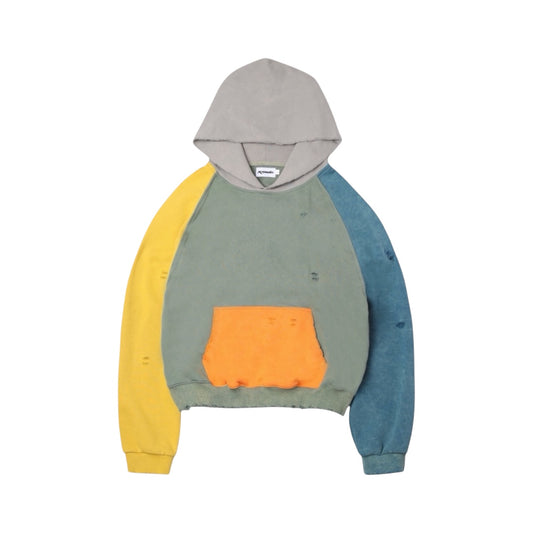 Thrashed Color Block Hoodie