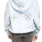 Rhinestone Zip-Up Hoodie